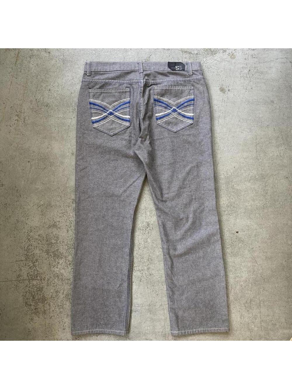 Y2K 2000’s Gray Baggy Embroidered Denim Jeans